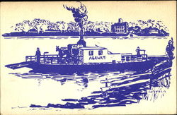 Connecticut River Ferry Agawam, MA Postcard Postcard