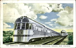 The Nebraska Zephyr Trains, Railroad Postcard Postcard