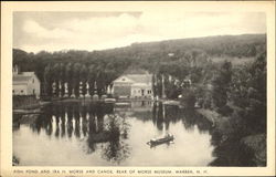 Fish Pond And Ira H. Morse And Canoe, Morse Museum Warren, NH Postcard Postcard