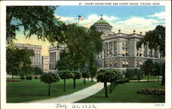 Court House Park And Court House Postcard