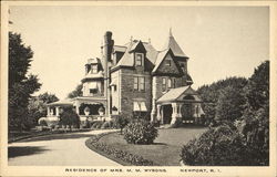 Residence Of Mrs. M. M. Wysong Newport, RI Postcard Postcard