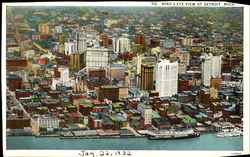 Bird's Eye View Of Detroit Michigan Postcard Postcard