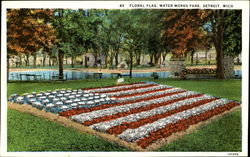 Floral Flag, Water Works Park Postcard