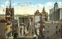 Looking Down California Street From Chinatown San Francisco, CA Postcard Postcard