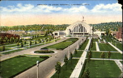 Approach To Union Terminal Cincinnati, OH Postcard Postcard