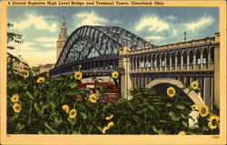 Detroit Superior High Level Bridge And Terminal Tower Cleveland, OH Postcard Postcard