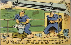 Sailors Comic Postcard Postcard