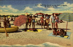 Surf Club Beach On The Gulf Of Mexico St. Petersburg, FL Postcard Postcard