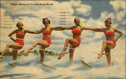 Water Skiing By Florida Aqua Maids Cypress Gardens, FL Postcard Postcard