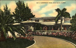 Modernistic Home Miami Beach, FL Postcard Postcard