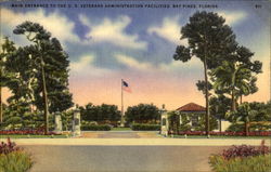 Main Entrance To The U. S. Veterans Administration Facilities Bay Pines, FL Postcard Postcard