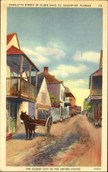 Charlotte Street Of Olden Days St. Augustine, FL Postcard Postcard