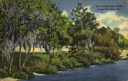 View Along Lake Front, Camp Blanding Postcard