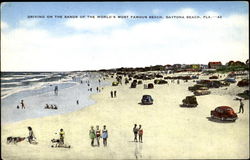 Driving On The Sands Of The World's Most Famous Beach Daytona Beach, FL Postcard Postcard