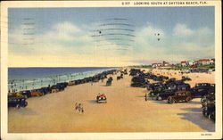 Looking South At Daytona Beach Postcard