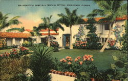 Beautiful Home In A Tropical Setting Miami Beach, FL Postcard Postcard