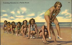 Frolicking Beauties On A Florida Beach Postcard Postcard