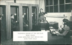 Telephone Lounge At The USO Club Boise, ID Postcard Postcard