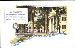 Connecticut Maps Postcard Postcard