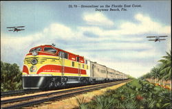 Streamliner On The Florida East Coast Daytona Beach, FL Postcard Postcard