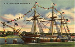 U. S. S. Constellation Newport, RI Postcard Postcard