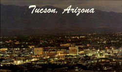 Tucson At Night Arizona Postcard Postcard