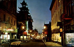 Chinatown At Night, Grant Ave.at California Sts San Francisco, CA Postcard Postcard