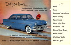 1954 Ford V-8 130 Hp Cars Postcard Postcard