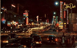 Hollywood Boulevard At Night California Postcard Postcard