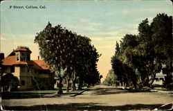 F Street Colton, CA Postcard Postcard