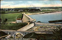 Dam & Power House Wachusett Reservoir Postcard