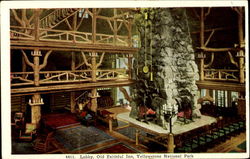 Old Faithful Inn Lobby Yellowstone National Park Postcard Postcard