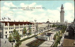 Dancing Pavilion And Tower, White City Chicago, IL Postcard Postcard