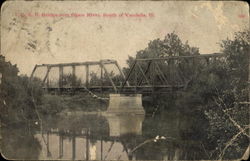 C. R. R. Bridge Over Okaw River Vandalia, IL Postcard Postcard