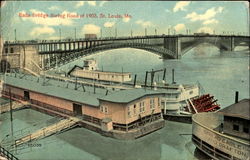 Eads Bridge During Flood Of 1903 St. Louis, MO Postcard Postcard