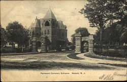 Fairmount Cemetery Entrance Newark, NJ Postcard Postcard