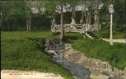 Rustic Bridge And Water Wheel, Bellewood Park Pattenburg, NJ Postcard Postcard