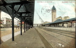 Central R. R. Station Elizabeth, NJ Postcard Postcard