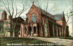 Chapel And Library, Rutgers College Postcard