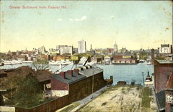 Greater Baltimore From Federal Hill Maryland Postcard Postcard