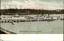 Steamers At Wharfs Postcard