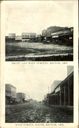 Front And Main Streets Rector, AR Postcard Postcard