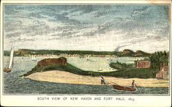 South View Of New Haven And Fort Hale Connecticut Postcard Postcard