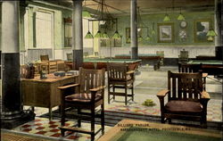 Billiard Parlor, Narragansett Hotel Providence, RI Postcard Postcard