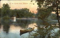 On The Charles River Waltham, MA Postcard Postcard