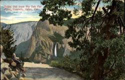 Bridal Veil From Big Oak Flat Road Yosemite Valley, CA Yosemite National Park Postcard Postcard