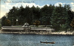 Bath House, Pine Island Park Postcard