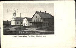 Church Town Hall And Post Office Plainfield, MA Postcard Postcard