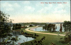 Drive Way, Spot Pond Malden, MA Postcard Postcard