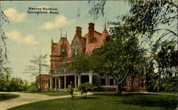 Wesson Mansion Springfield, MA Postcard Postcard